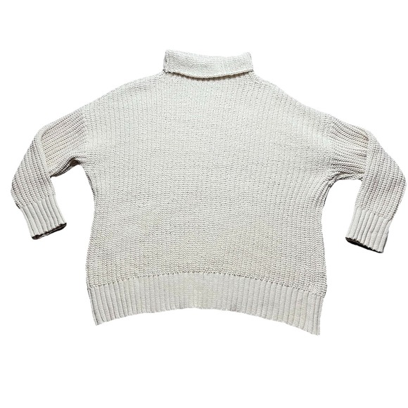 aerie Sweaters - Aerie Chenille Turtleneck Sweater Size M Oversized Chunky Knit Cream Cozy Jumper